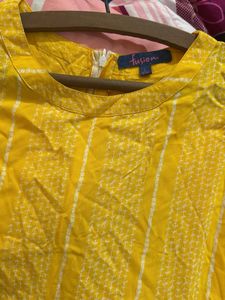 Bright Yellow Printed Maxi Dress