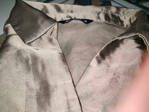 Satin Button-Up Shirt