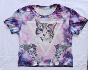 Galaxy Cat Crop Top