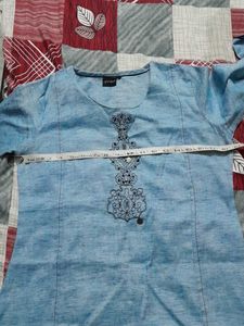 Light Blue Embroidered Kurta