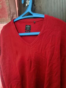 Men's Red V-Neck Sweater