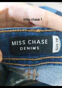 Miss Chase Blue Denim Flare Slit Jeans
