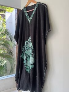 Embroidered Black Kaftan Kurta