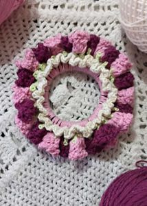 Handmade Crochet Flower Hair Scrunchie