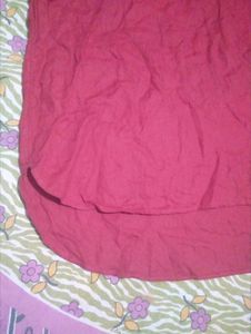 Red V-Neck Short Sleeve Top