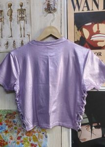 party wear lavender crop top