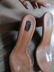 Clear Strap Block Heels