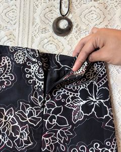 Sequin Floral Print Top &amp; Skirt Combo