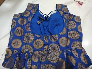 NEW Blue &amp; Gold Peplum Blouse