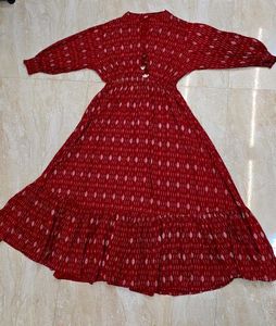 Red Printed Maxi Dress