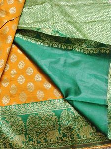 orange Banarasi Silk Saree