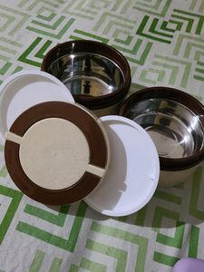 Beige And Brown 2 Stair Lunch Box