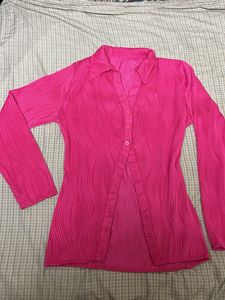 Hot Pink Textured Blouse