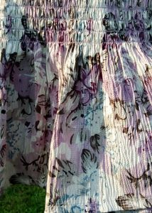 Purple Floral Smocked Peplum Top
