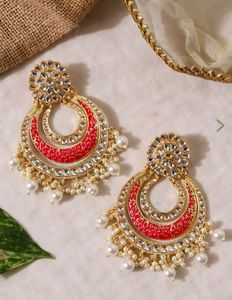 Pink & Gold chandbaliya 💓🌷