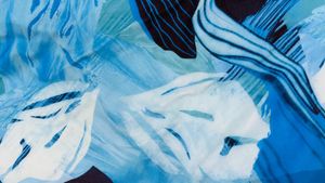 Blue Abstract Print Bodycon Dress
