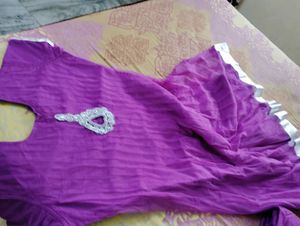 Beautiful Megenta Color Netted Anrkali Set