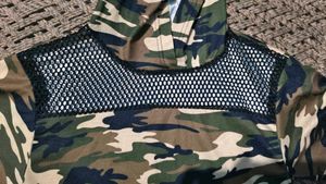Camouflage Crop Hoodie Top