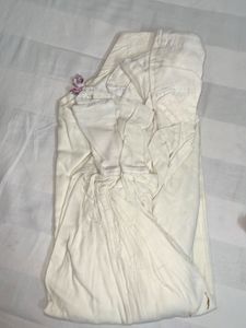 Elegant White Kurta Set with Floral Dupatta
