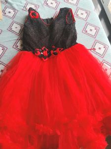 Sparkling Red Tulle Party Dress