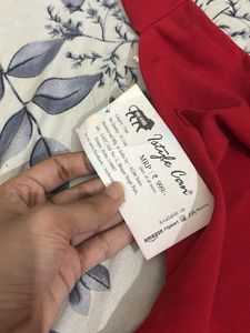red halterneck tieup top