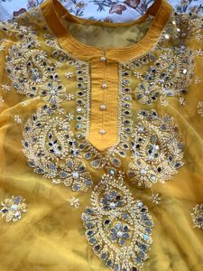 Beautiful Yellow Embroidered Kurta Set