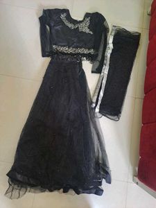 Black Embellished Lehenga Choli Set