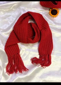 Mikasa Stylish Red Knit Scarf