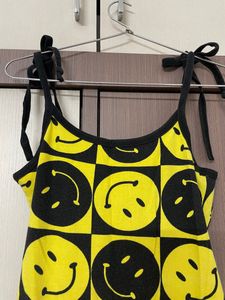 yellow Black smile jumpsuit