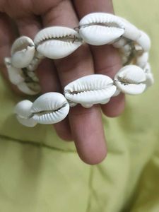 Cowrie Shell &amp; Pearl Hoop Earrings