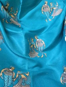 Women Khadi Silk Designer Saree Blue And Grey
