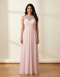 Baby Pink Beaded Gown