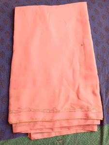 Elegant Peach Saree