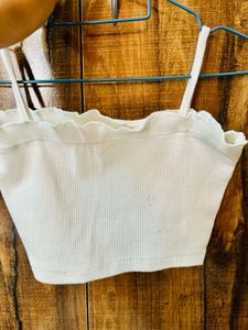 Ribbed white top and tube