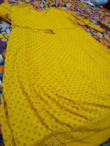 Yellow Embellished Kurta