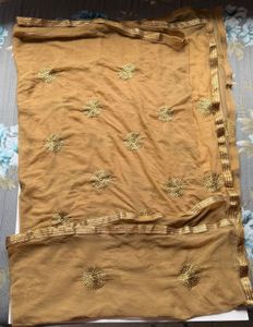Elegant Gold Festive Dupatta with Zari Bootis