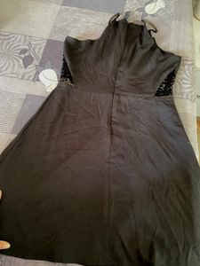 Elegant Black Halter Neck Dress