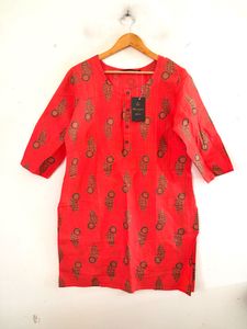 Peach Printed Kurta (Women's)