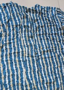 Blue Striped Cotton Kurta