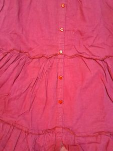 Burgundy Tiered Button-Down Dress
