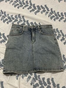 Light Wash Denim Mini Skirt