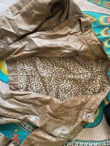 Stylish Snake Skin Faux Leather Jacket