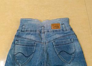 Blue High-Waist Skinny Jeans