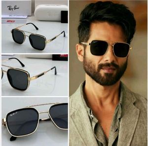 Ray-Ban Premium Gold-Frame Black Sunglasses