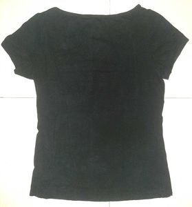 🖤 FRENCH CONNECTION | Colourful Graphic Black T-S