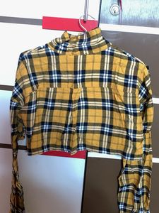 Forever 21 Yellow Plaid Crop Top