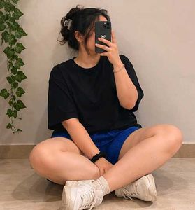 Blue Checkered Paperbag Waist Shorts