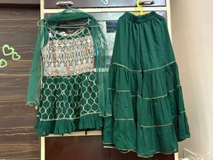 Green Embroidered Kurta Set
