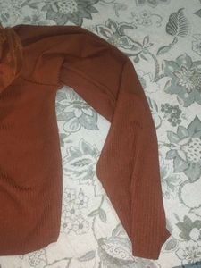 Brown Ruffle Top