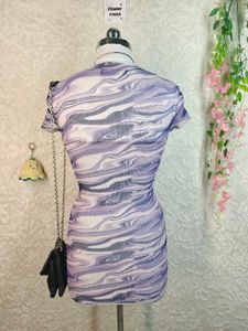 Trendy Marble Print Mini Dress